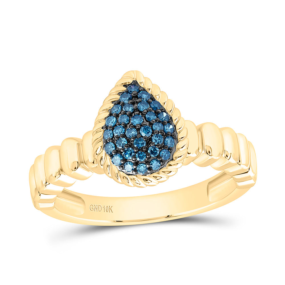1/5CTW-NAT DIA BLUE DIAMOND PEAR RING Daisy Joyeria