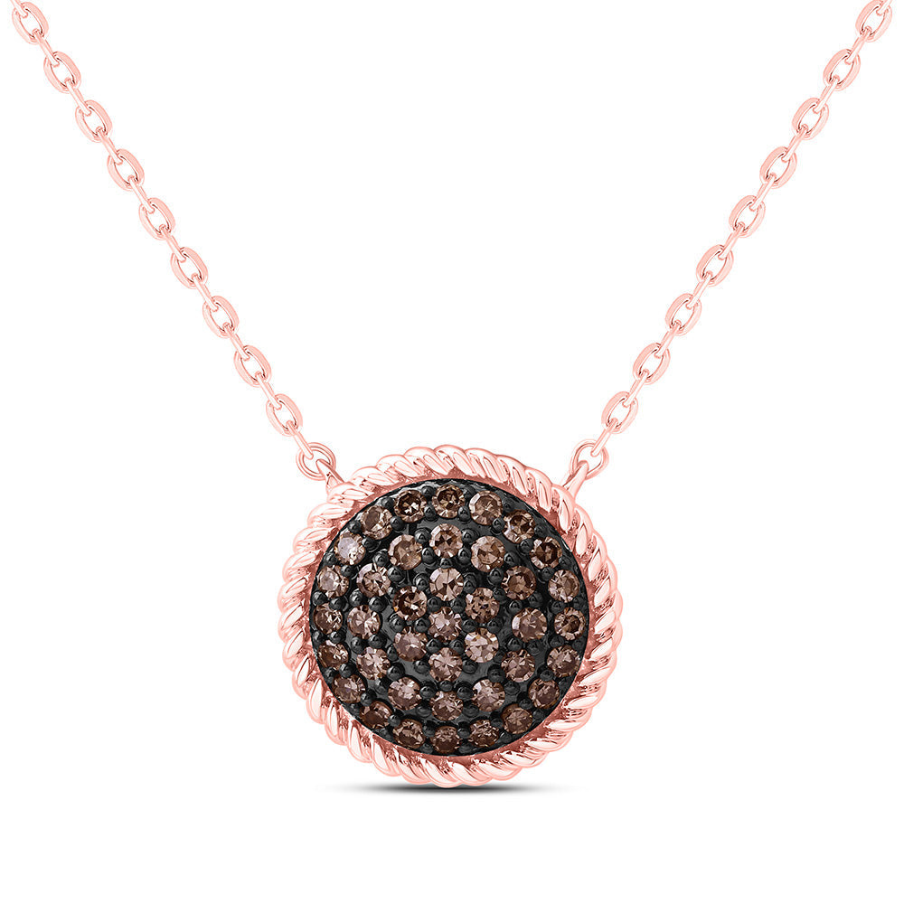 1/4CTW-NAT DIA FASHION COGNAC NATURAL ROUND NECKLACE (18 INCH) Daisy Joyeria