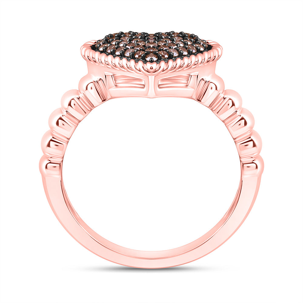 1/4CTW-NAT DIA FASHION COGNAC NATURAL HEART RING Daisy Joyeria