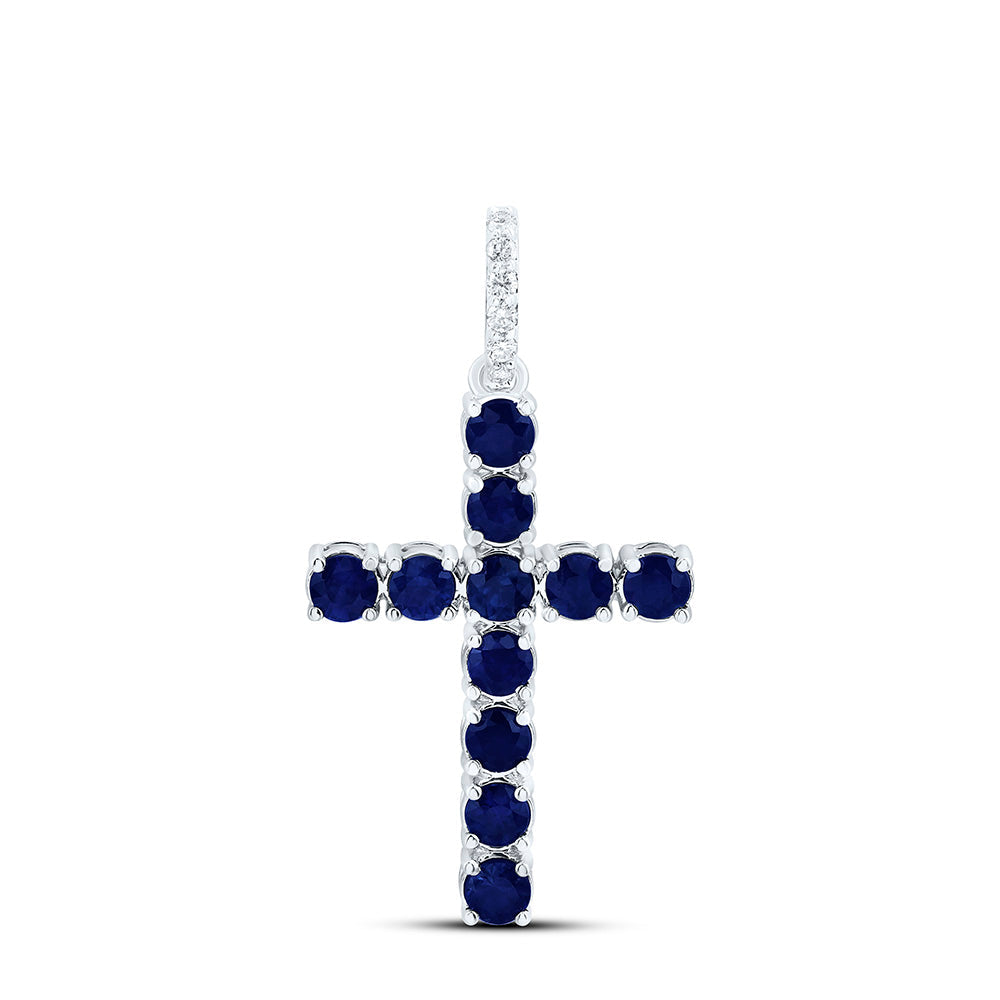 1/20CTW-NAT DIA ANA M 1 CT-RD-BS NAT GEM CROSS PENDANT Daisy Joyeria