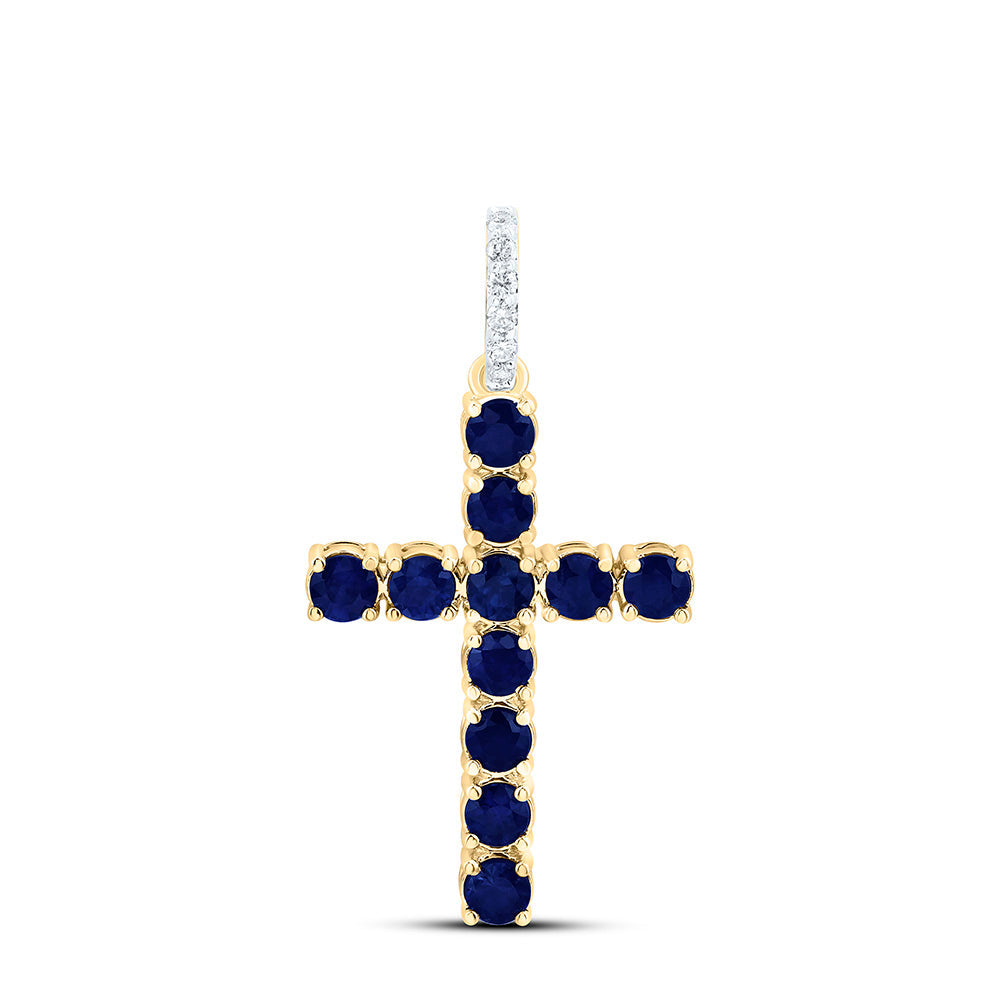 1/20CTW-NAT DIA ANM M  1 CT-RD-BS NAT GEM CROSS PENDANT Daisy Joyeria