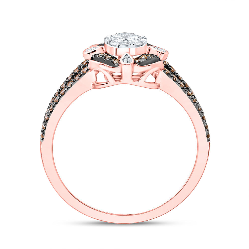 1/2CTW-NAT DIA CN FASHION COGNAC NATURAL ROUND RING Daisy Joyeria