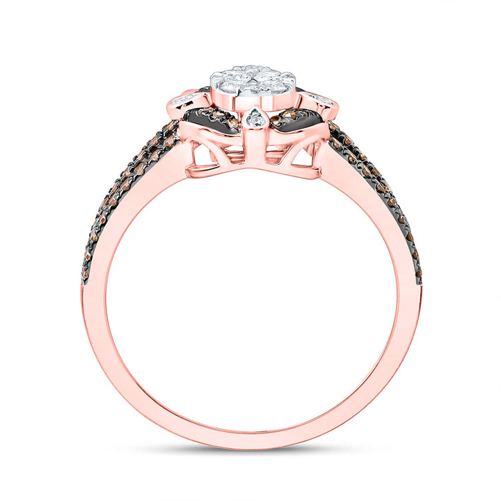 1/2CTW-NAT DIA CN FASHION COGNAC NATURAL ROUND RING Daisy Joyeria