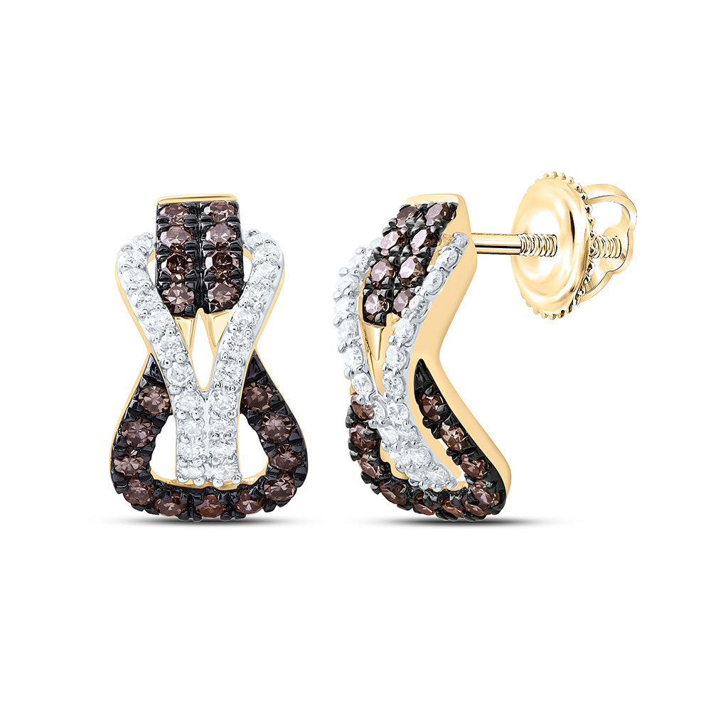 1/3CTW-NAT DIA CN FASHION COGNAC NATURAL HERACLE KNOT EARRING Daisy Joyeria