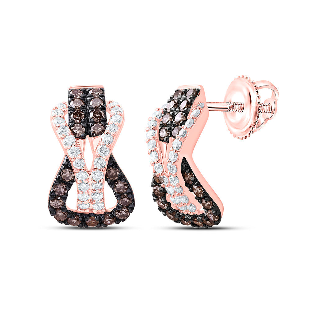 1/3CTW-NAT DIA CN FASHION COGNAC NATURAL HERACLE KNOT EARRING Daisy Joyeria