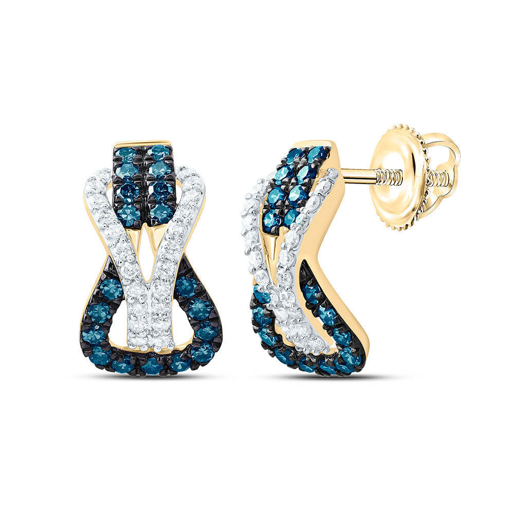 1/3CTW-NAT DIA CN NATURAL BLUE DIAMOND HERACLE KNOT EARRING Daisy Joyeria
