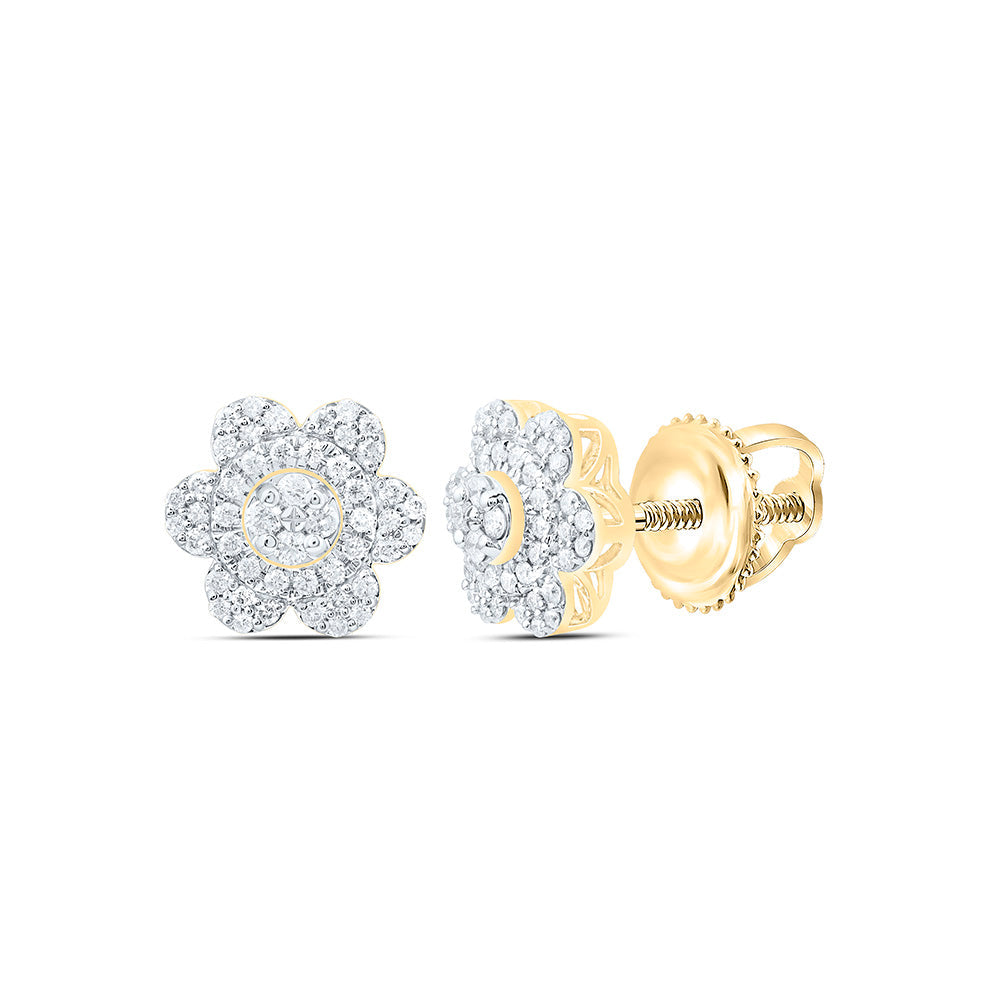1/3CTW-NAT DIA CN FASHION FLOWER EARRING Daisy Joyeria