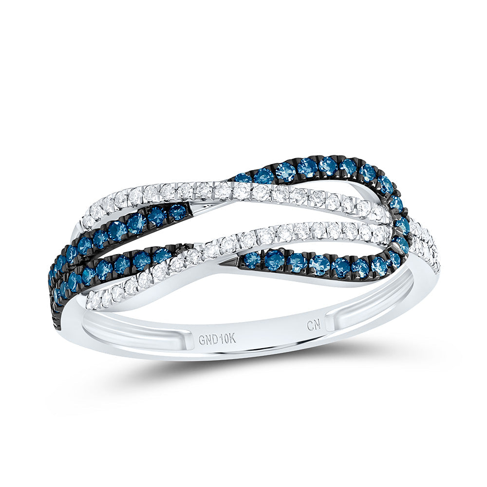 1/3CTW-NAT DIA CN BLUE DIAMOND HERACLE KNOT RING Daisy Joyeria