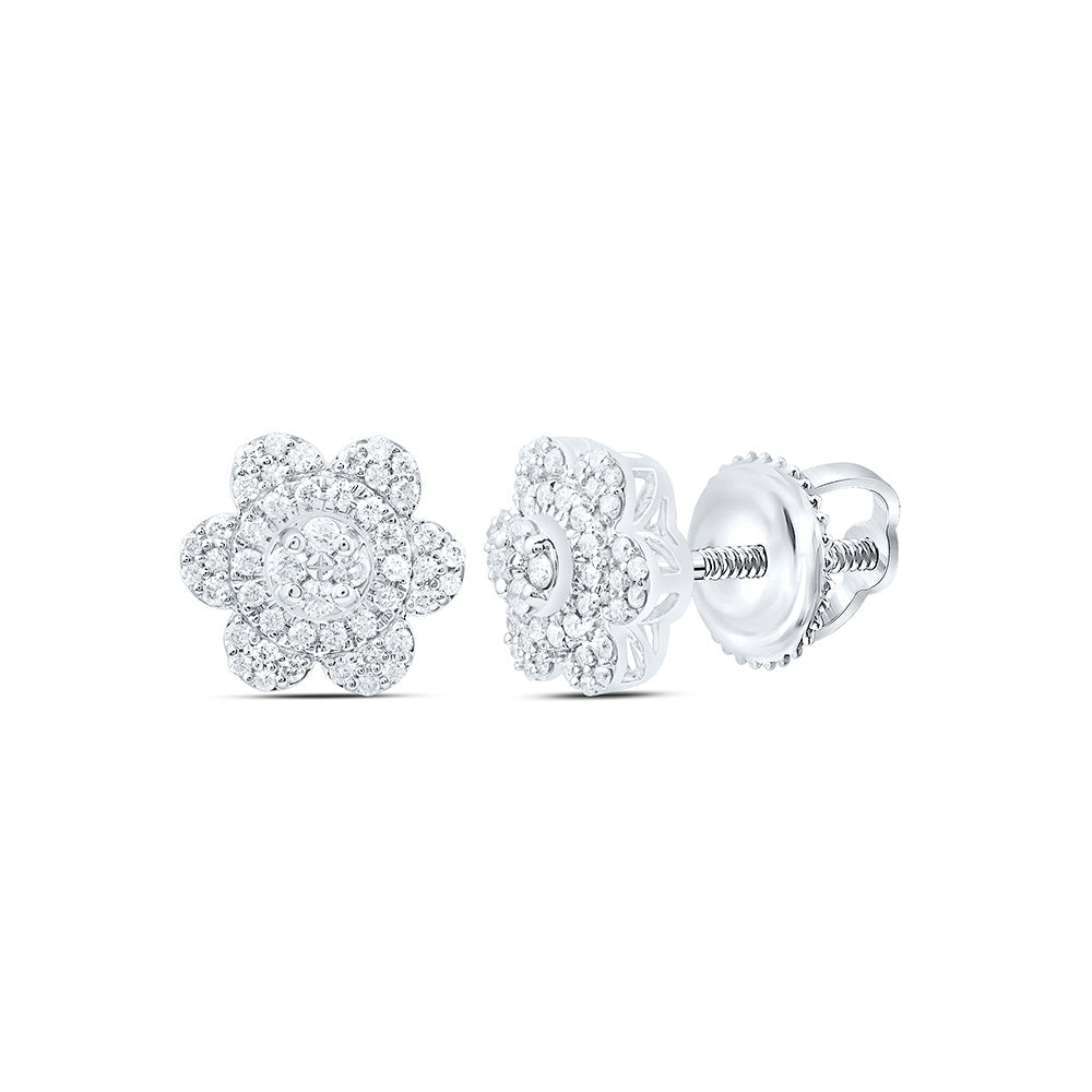 1/3CTW-NAT DIA CN FASHION FLOWER EARRING Daisy Joyeria