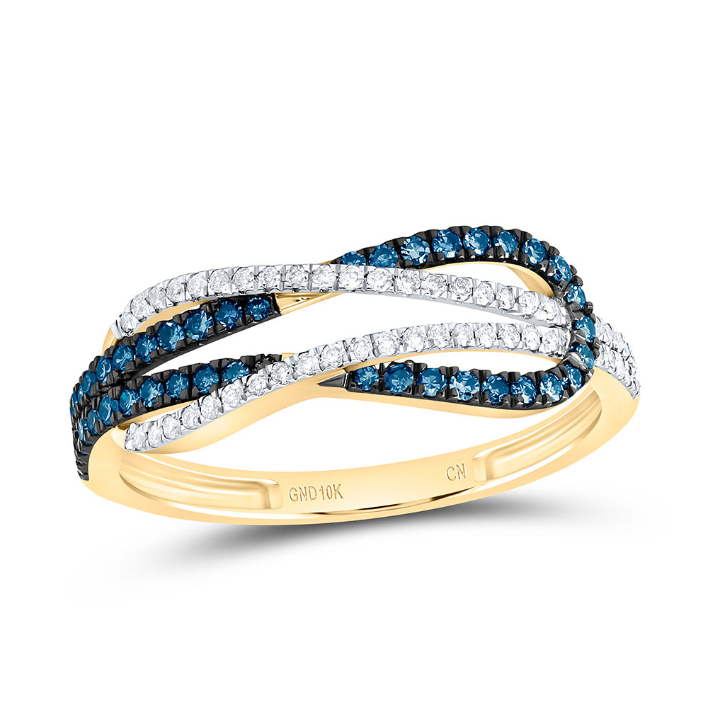 1/3CTW-NAT DIA CN BLUE DIAMOND HERACLE KNOT RING Daisy Joyeria