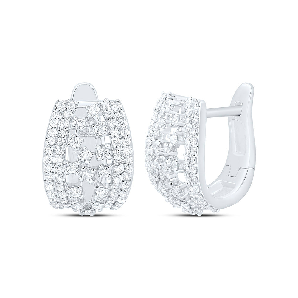 3/8CTW-NAT DIA CN FASHION HOOP EARRING Daisy Joyeria