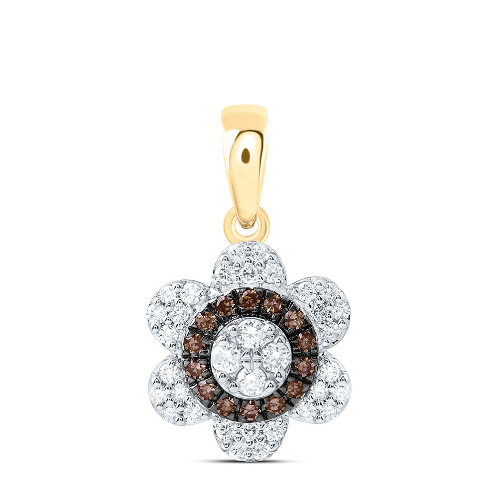 1/3CTW-NAT DIA CN FASHION COGNAC NATURAL FLOWER PENDANT Daisy Joyeria