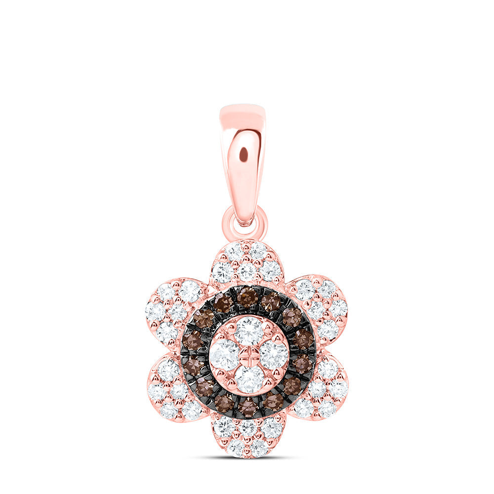 1/3CTW-NAT DIA CN FASHION COGNAC NATURAL FLOWER PENDANT Daisy Joyeria