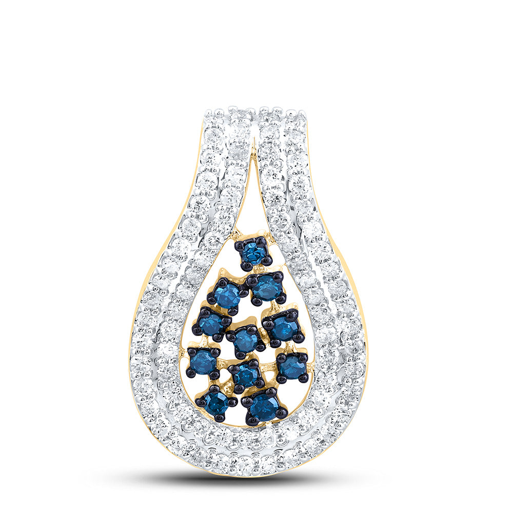 1/4CTW-NAT DIA CN BLUE DIAMOND FASHION  PENDANT Daisy Joyeria
