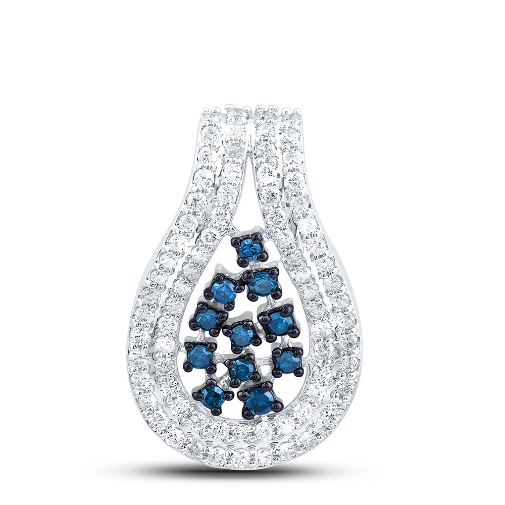 1/4CTW-NAT DIA CN BLUE DIAMOND FASHION  PENDANT Daisy Joyeria