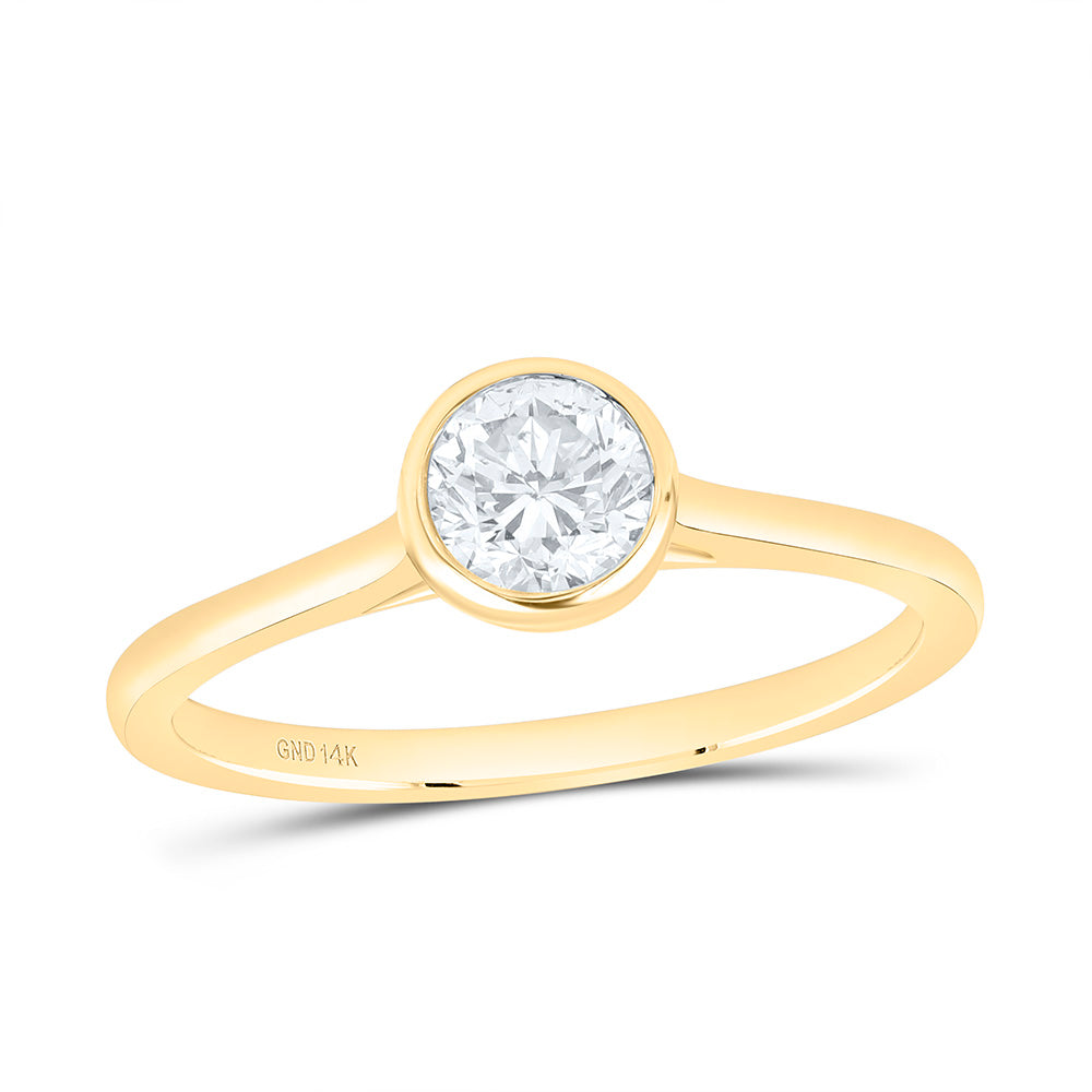 1/2CTW-NAT DIA IJ-SI ROUND SOLITAIRE RING Daisy Joyeria