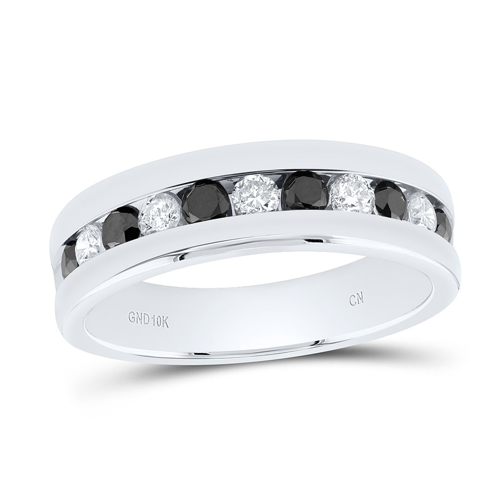 1CTW-NAT DIA CN RD-BLACK DIAMOND MENS MACHINE SET BAND Daisy Joyeria