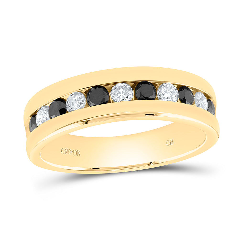 1CTW-NAT DIA CN BLACK DIAMOND MENS MACHINE SET BAND Daisy Joyeria