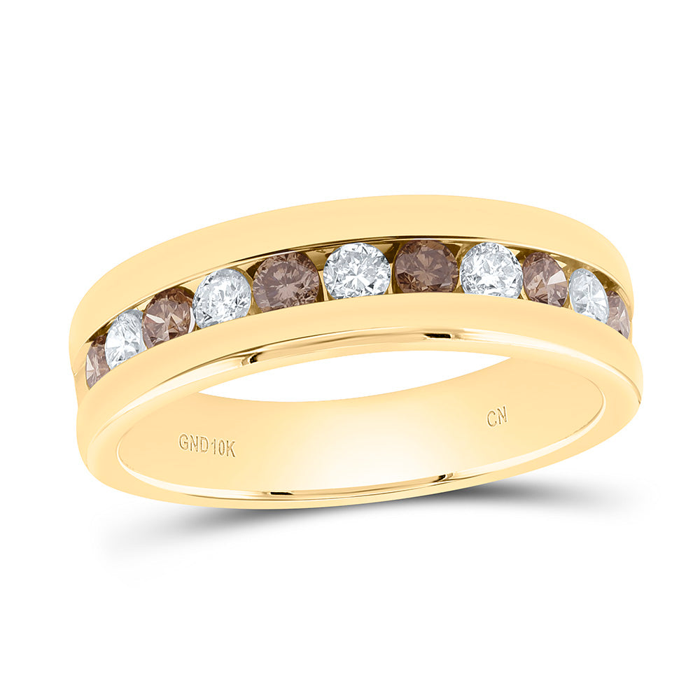 1CTW-NAT DIA CN COGNAC NATURAL MENS MACHINE SET BAND Daisy Joyeria