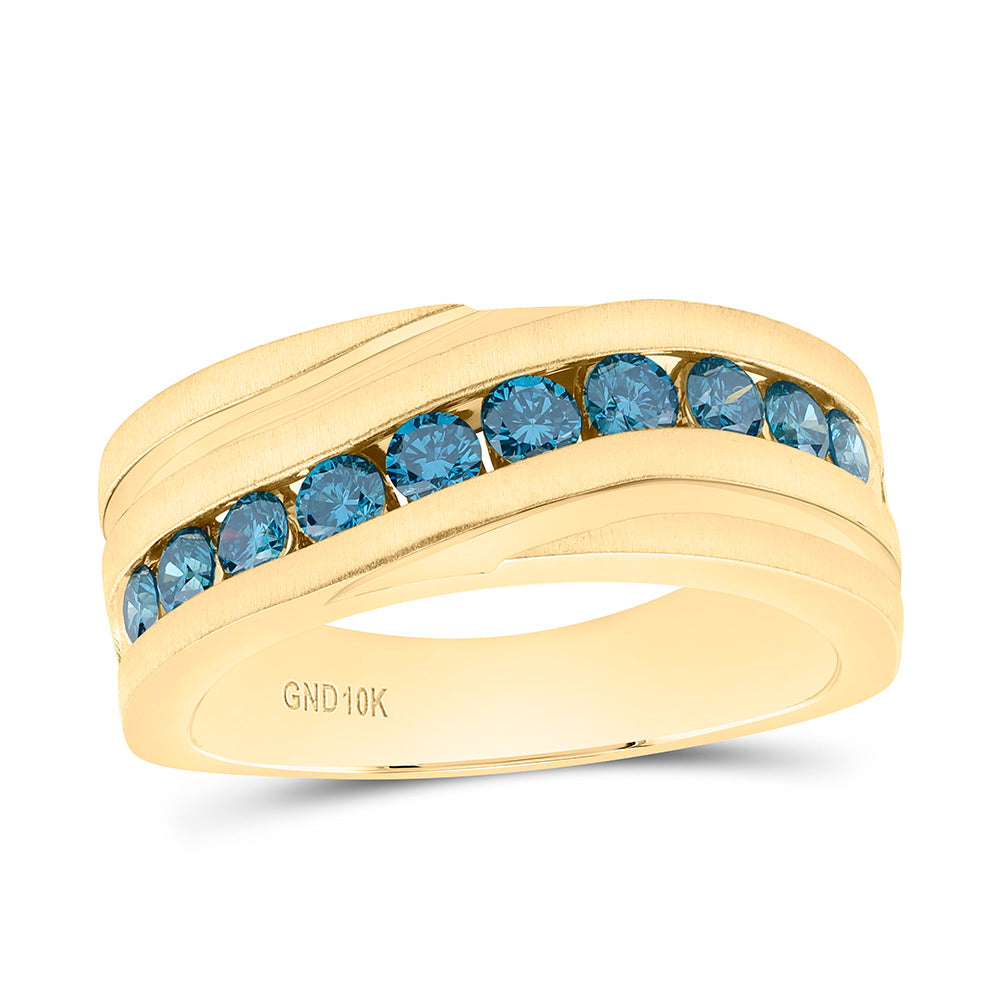 1CTW-NAT DIA BLUE DIAMOND MENS MACHINE SET BAND Daisy Joyeria