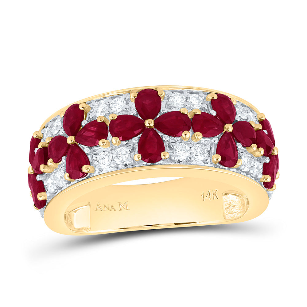 1/3CTW-DIA ANA M 2CT-PS-RU NAT GEM CLOVER RING Daisy Joyeria