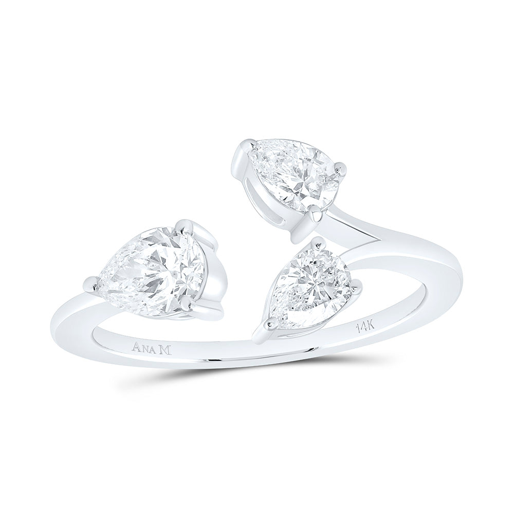 1CTW-NAT DIA ANA M FASHION PEAR RING Daisy Joyeria