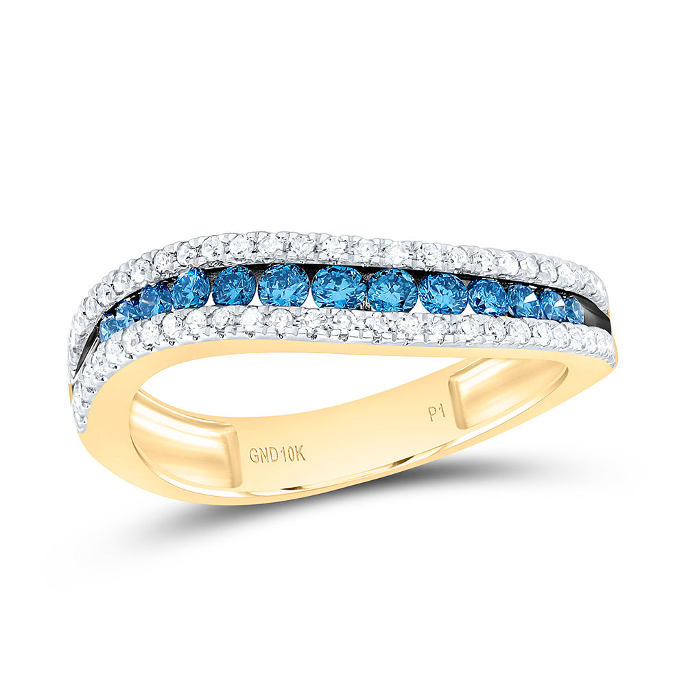 1/2CTW-NAT DIA P1 BLUE DIAMOND GIFT RING Daisy Joyeria