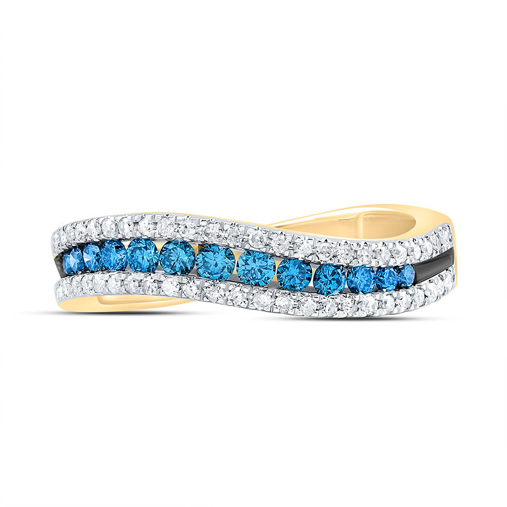 1/2CTW-NAT DIA P1 BLUE DIAMOND GIFT RING Daisy Joyeria