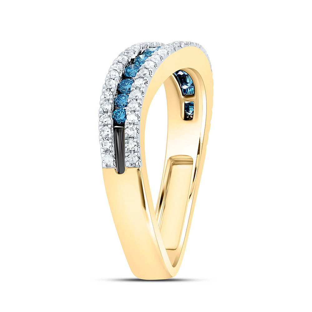 1/2CTW-NAT DIA P1 BLUE DIAMOND GIFT RING Daisy Joyeria