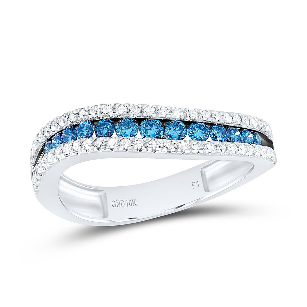1/2CTW-NAT DIA P1 BLUE DIAMOND GIFT RING Daisy Joyeria