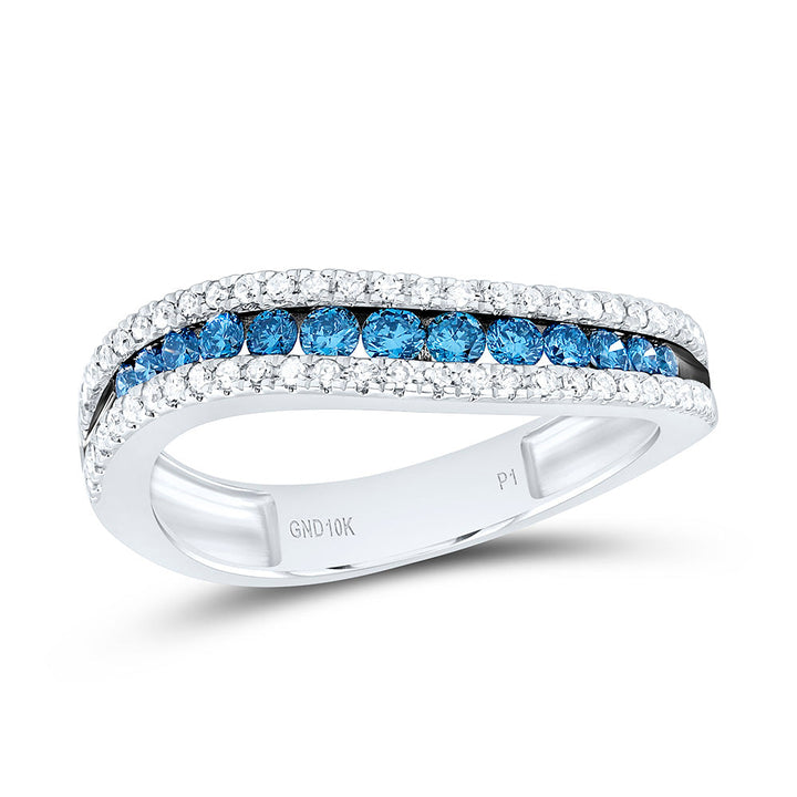 1/2CTW-NAT DIA P1 BLUE DIAMOND GIFT RING Daisy Joyeria