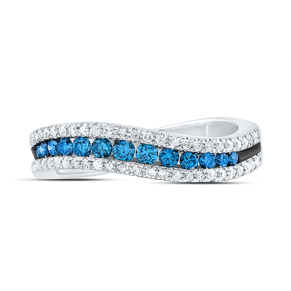 1/2CTW-NAT DIA P1 BLUE DIAMOND GIFT RING Daisy Joyeria