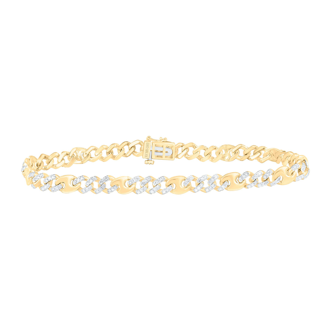 1CTW-NAT DIA NK CUBAN LINK MENS BRACELET (8 INCH) Daisy Joyeria
