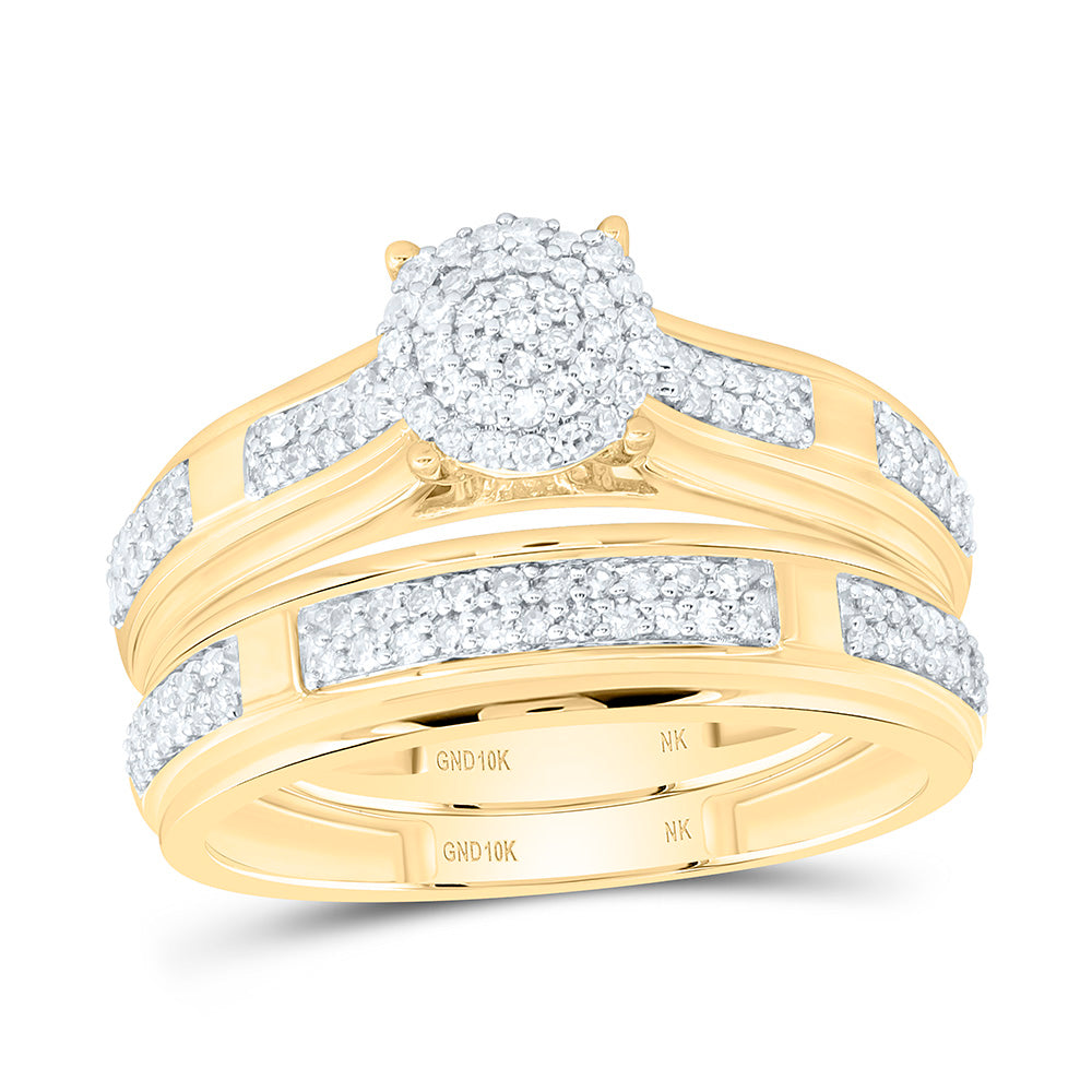 3/4CTW-NAT DIA NK FASHION ROUND TRIO SET Daisy Joyeria