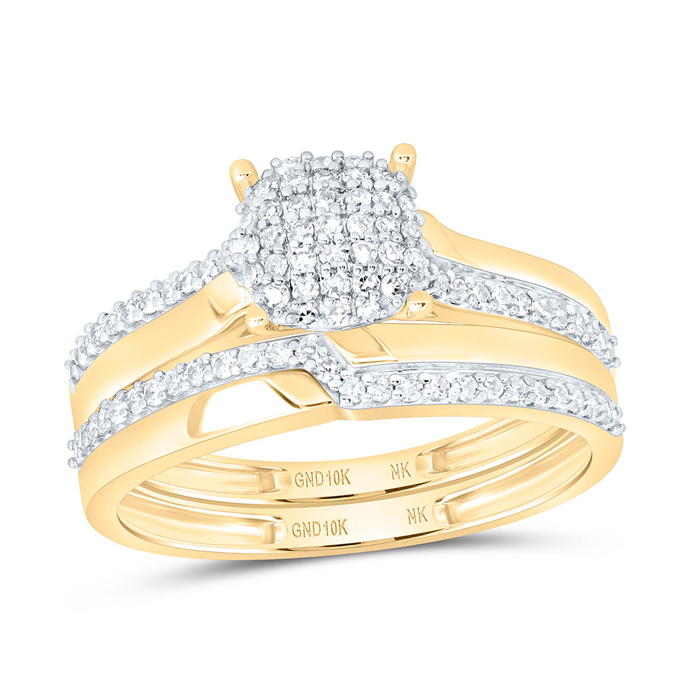 3/4CTW-NAT DIA NK FASHION CUSHION TRIO SET Daisy Joyeria