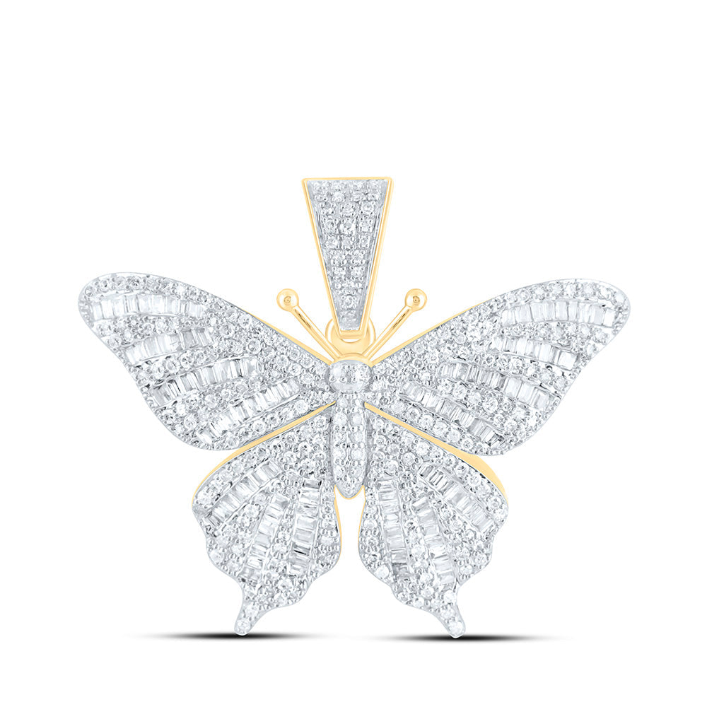 1 1/5CTW-NAT DIA NK FASHION BUTTERFLY PENDANT Daisy Joyeria