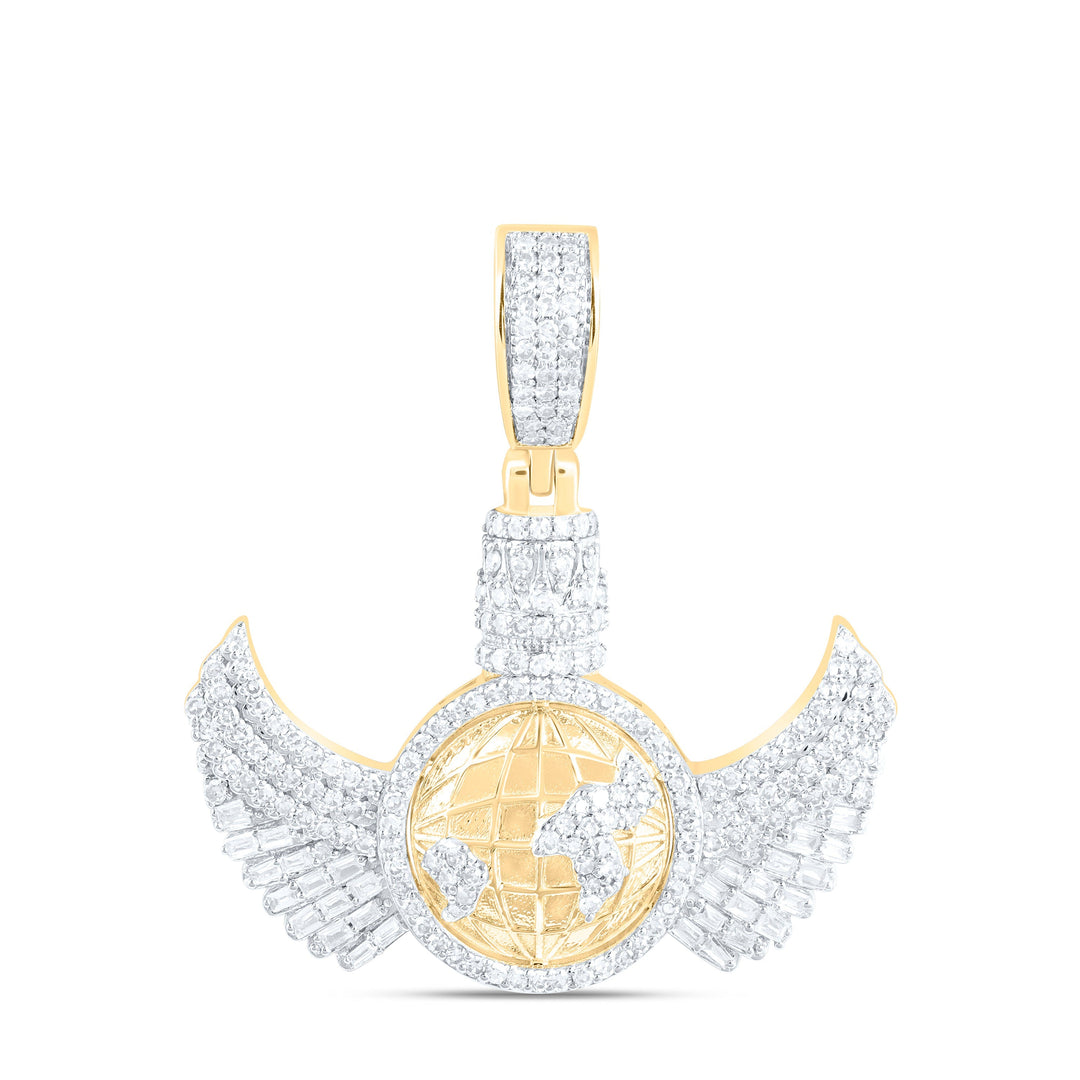 1/2CTW-NAT DIA NK WINGS WORLD MENS CHARM Daisy Joyeria