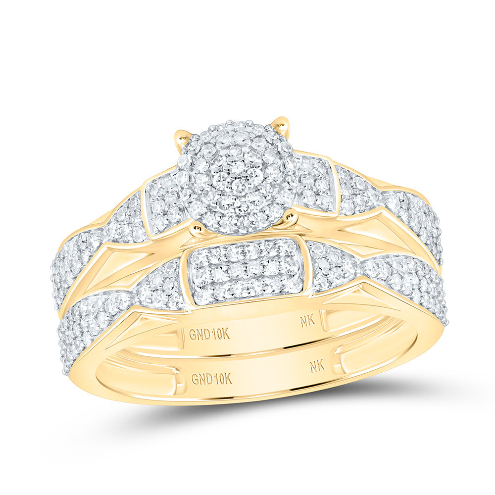 7/8CTW-NAT DIA NK FASHION ROUND TRIO SET Daisy Joyeria