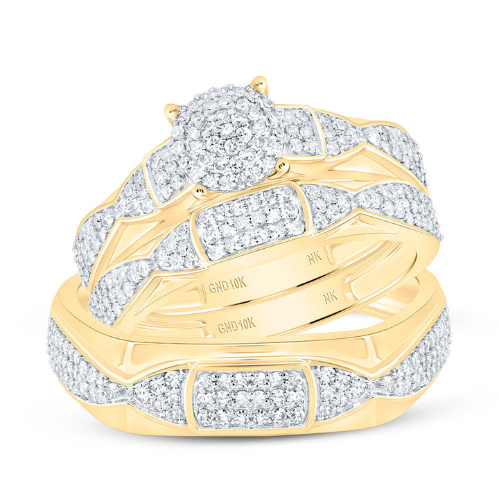 7/8CTW-NAT DIA NK FASHION ROUND TRIO SET Daisy Joyeria