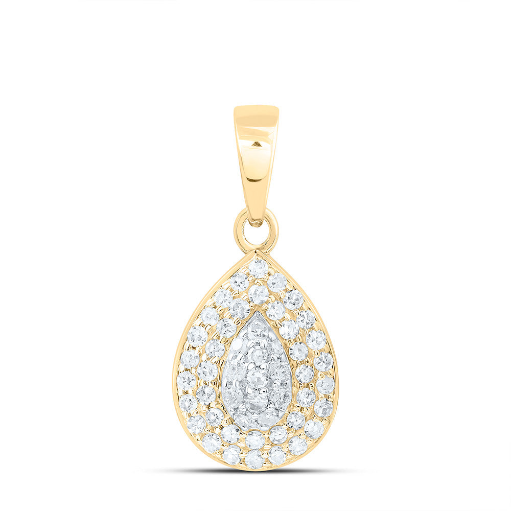 1/5CTW-NAT DIA NK FASHION PEAR PENDANT Daisy Joyeria
