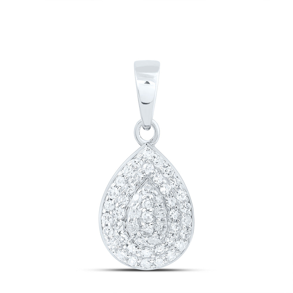 1/5CTW-NAT DIA NK FASHION PEAR PENDANT Daisy Joyeria