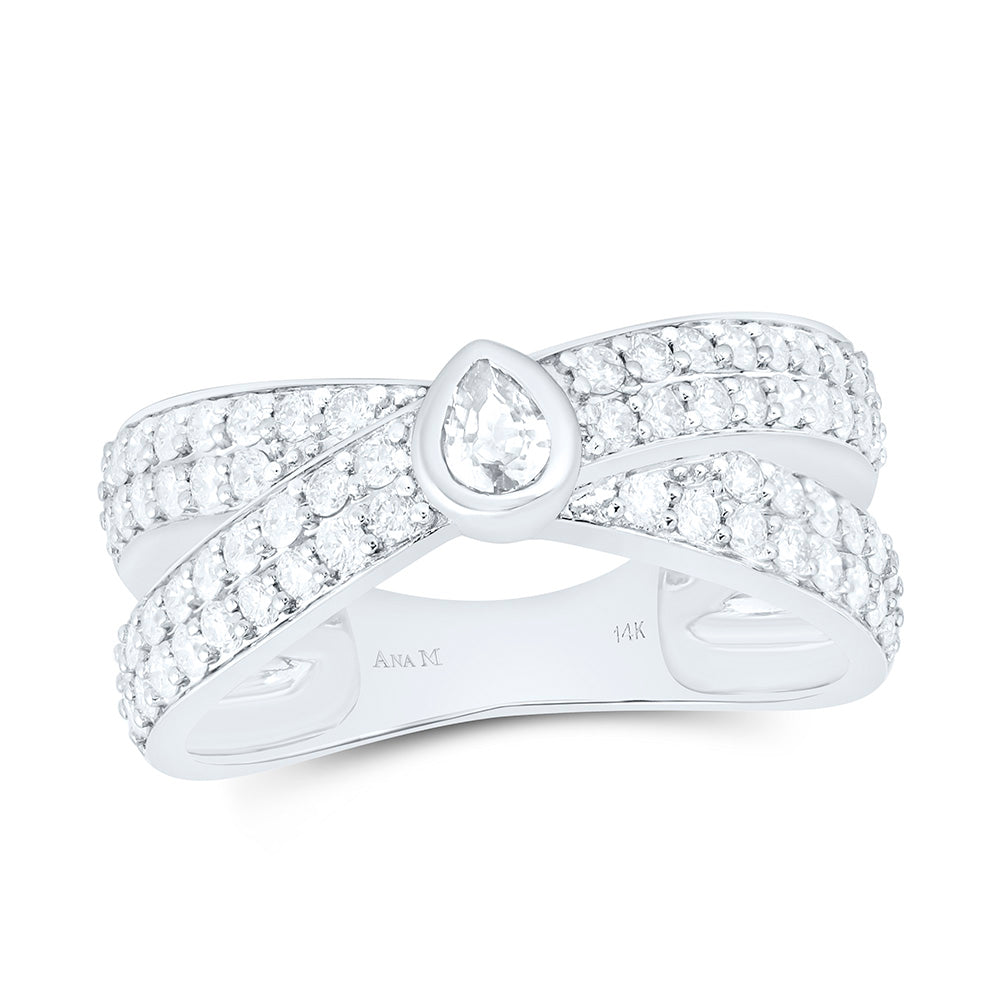 7/8CTW-NAT DIA ANA M 1/8CT-CPS FASHION PEAR RING Daisy Joyeria