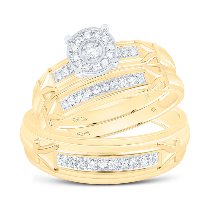 1/4CTW-NAT DIA NK FASHION ROUND TRIO SET Daisy Joyeria
