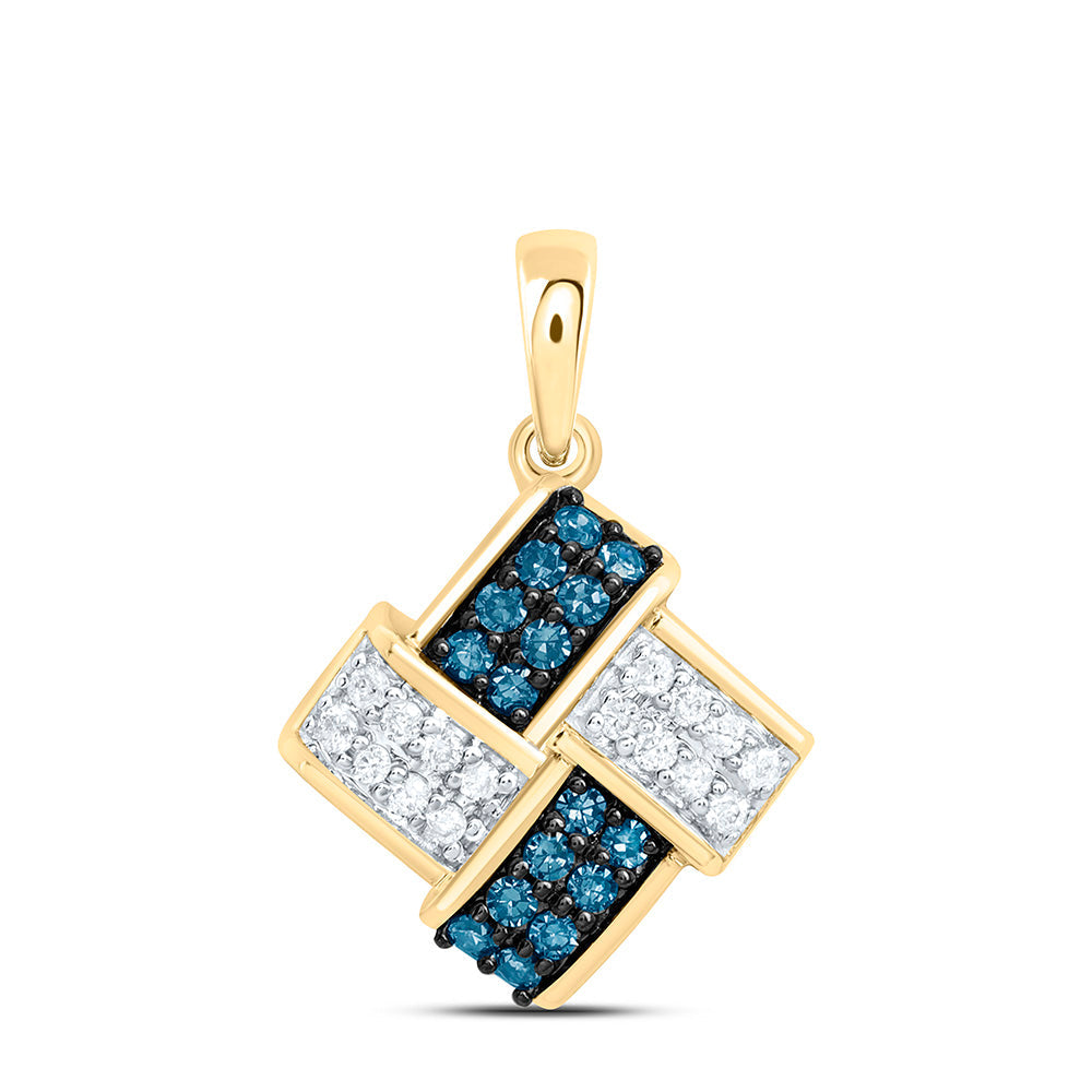 1/6CTW-NAT DIA CN BLUE DIAMOND PENDANT Daisy Joyeria