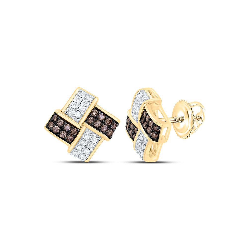 1/3CTW-NAT DIA CN COGNAC NATURAL EARRING Daisy Joyeria