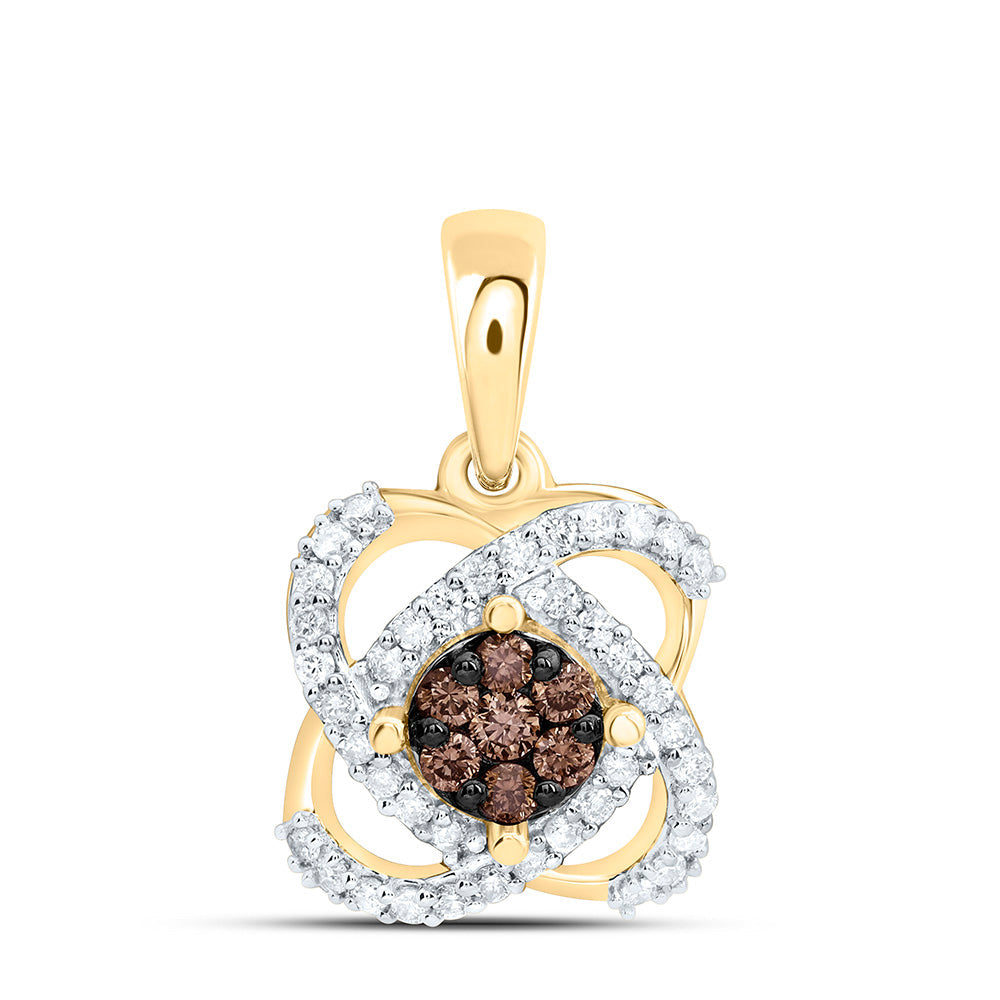 1/4CTW-NAT DIA CN FASHION COGNAC NATURAL PENDANT Daisy Joyeria