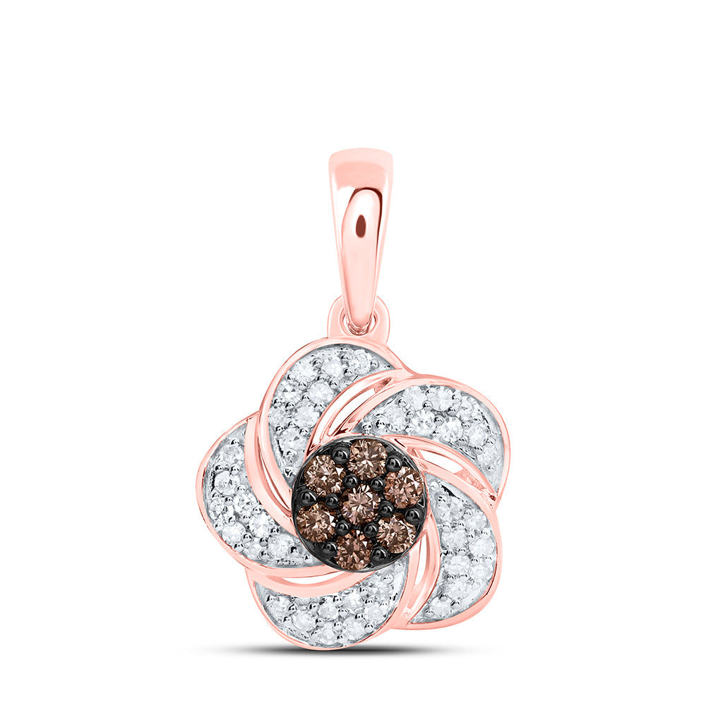 1/4CTW-NAT DIA CN FASHION COGNAC NATURAL FLOWER PENDANT Daisy Joyeria