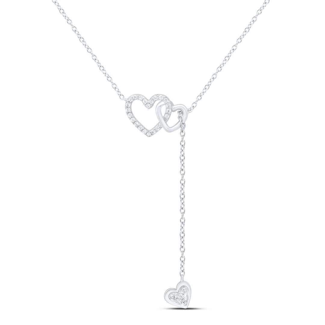 1/10CTW-NAT DIA CN FASHION HEART NECKLACE (16INCH) Daisy Joyeria