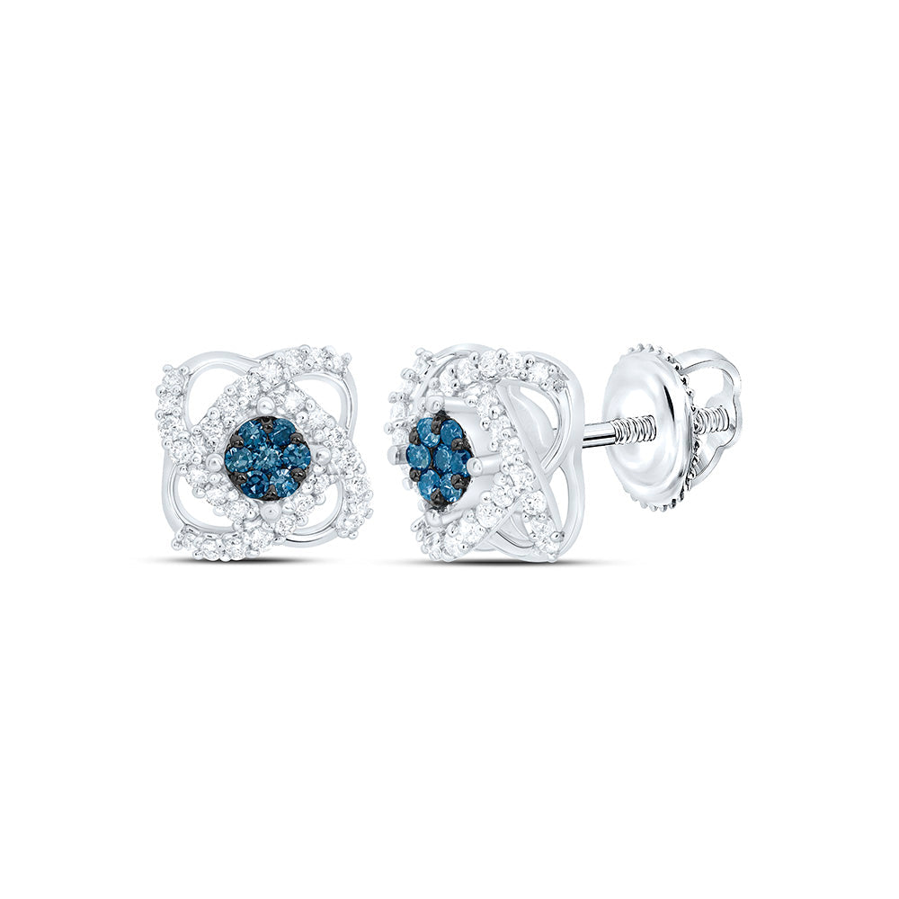 1/4CTW-NAT DIA CN BLUE DIAMOND EARRING Daisy Joyeria