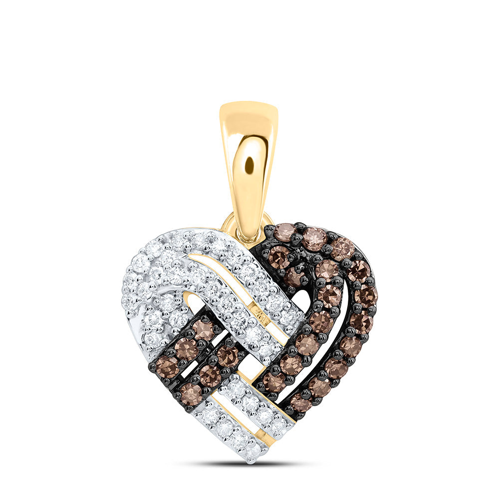 1/3CTW-NAT DIA CN FASHION COGNAC NATURAL HEART PENDANT Daisy Joyeria